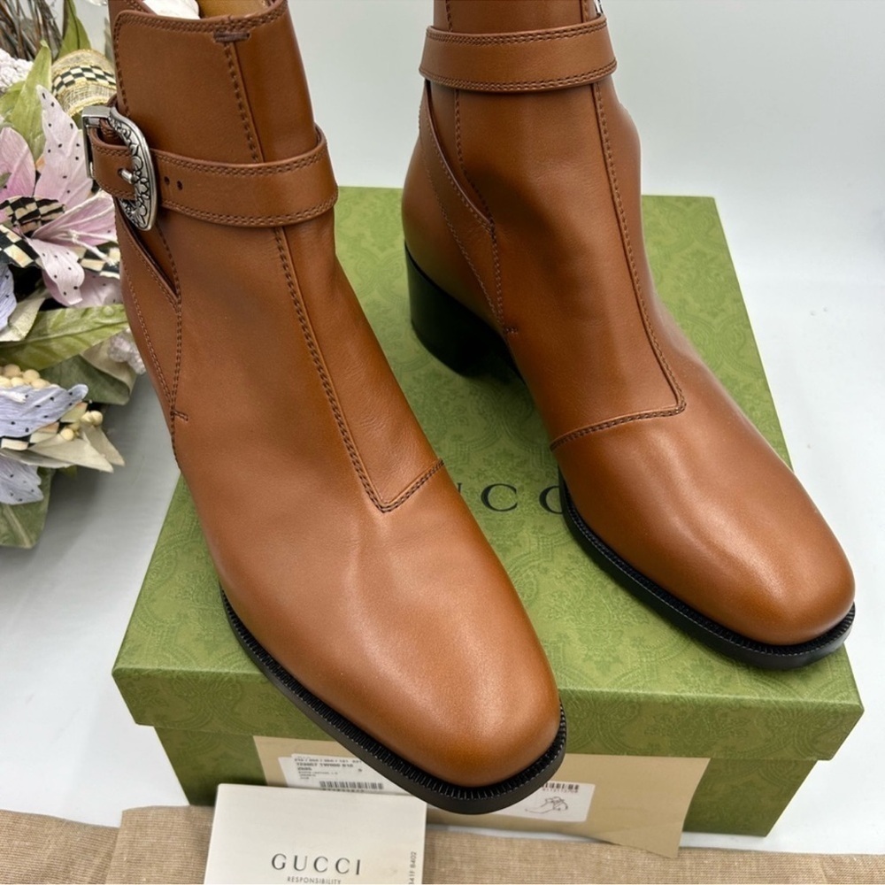 Men’s Gucci, leather ankle boots size 9, made in Italy - Picture 2 of 12
